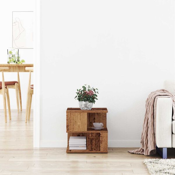 vidaXL Bočný stôl Staré drevo 30 x 30 x 55 cm Kompozitné drevo