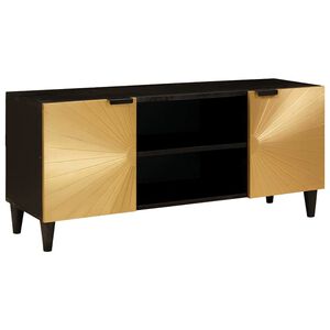 vidaXL TV skrinka Čierna a zlat&aacute; 105 x 33 x 46 cm Kompozitn&eacute; drevo