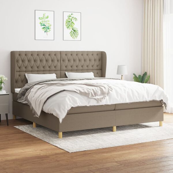 vidaXL Boxspring posteľ s matracom sivohned&yacute; 200x200 cm l&aacute;tka