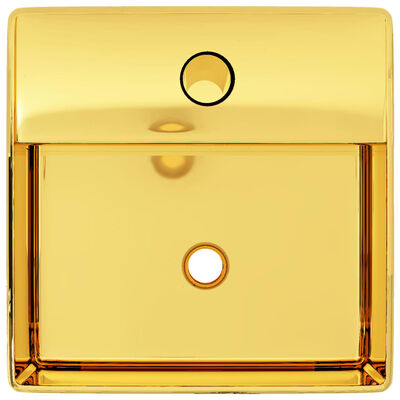 vidaXL Umývadlo s otvorom na batériu 38x30x11,5 cm keramické zlaté