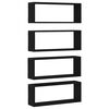 vidaXL Stenn&eacute; police N&aacute;stenn&aacute; mont&aacute;ž 4 ks Čierny dub 60 x 15 x 23 cm