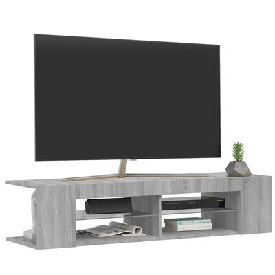vidaXL TV skrinka s LED, sivý dub sonoma 135x39x30 cm