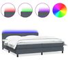 vidaXL Posteľn&yacute; r&aacute;m boxspring s matracom a LED tmavosiv&yacute; 180x210 cm zamat