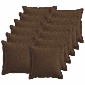 vidaXL Poťah na podložku 12 ks HOUTEN Hned&aacute; 40 x 40 cm Falo&scaron;n&yacute; ľan