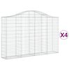 vidaXL Obl&uacute;kov&eacute; gabionov&eacute; ko&scaron;e 4 ks 200x30x120/140 cm pozink. železo
