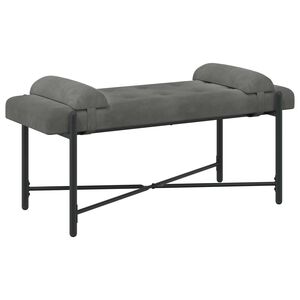vidaXL Lavica s gomb&iacute;kmi a vank&uacute;&scaron;mi Tmavosiv&aacute; 110 x 40 x 46 cm Zamat