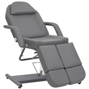 vidaXL Kozmetick&eacute; kreslo z umelej kože, siv&eacute; 180x62x78 cm