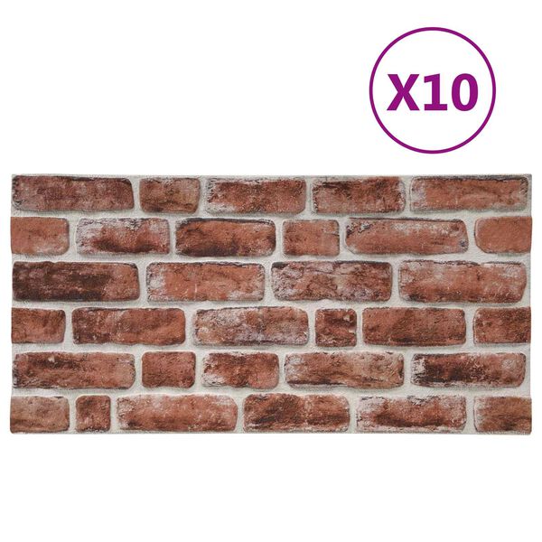 vidaXL N&aacute;stenn&eacute; panely 10 pcs Tmavohned&aacute; a biela 100 x 50 cm EPS pena