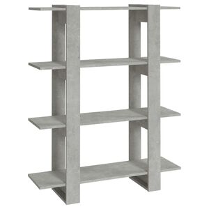 vidaXL Knižnica/deliaca stena bet&oacute;nov&aacute; siv&aacute; 100x30x123,5 cm