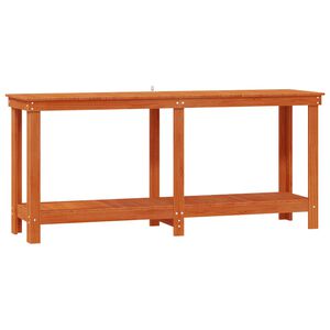 vidaXL Pracovn&yacute; st&ocirc;l Voskov&aacute; Hned&aacute; 180 x 50 x 80 cm Mas&iacute;vna borovica