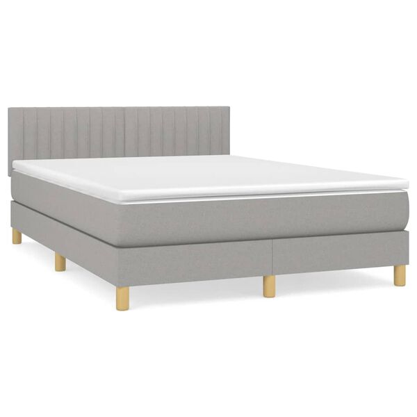 vidaXL Boxspring posteľ s matracom bledosiv&aacute; 140x200 cm l&aacute;tka