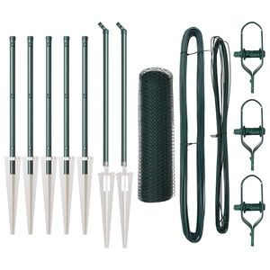 vidaXL Stĺp na plot. Zelen&aacute; 10 x 0,4 m (13 mm sieť) Ocel a PVC