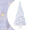 vidaXL Umel&yacute; vianočn&yacute; stromček s 300 LED-i Biela 210 cm PVC a oceľ