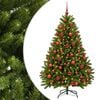 vidaXL Umel&yacute; vianočn&yacute; stromček svetlozelen&yacute; s vianočn&yacute;mi guľami 120 cm