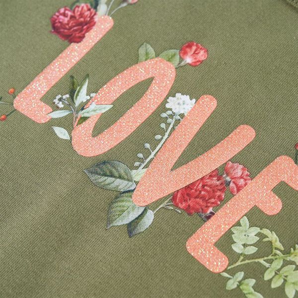 Detské tričko s dlhými rukávmi kaki 116