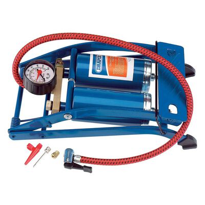 Draper Tools Nožná pumpa s dvomi valcami modrá 25996