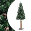 vidaXL &Uacute;zky vianočn&yacute; stromček, prav&eacute; drevo a biely sneh, zelen&yacute; 180 cm