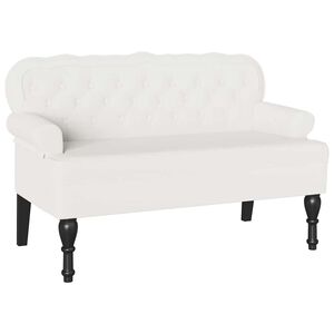 vidaXL Chesterfield lavica Biela 119,5 x 64,5 x 75 cm Umel&aacute; koža