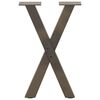 vidaXL Nohy konferenčného stolíka v tvare X, 2 ks, prírodná oceľ, 28 x (42-43) cm, oceľ
