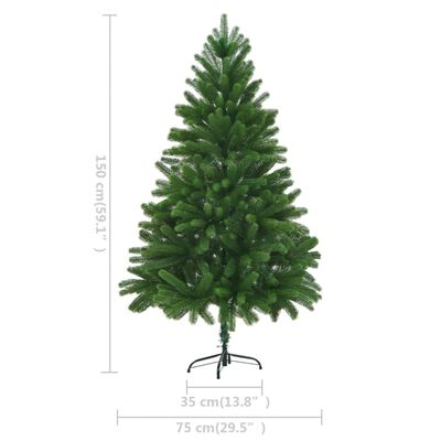 vidaXL Osvetlený umelý vianočný stromček 150 cm, zelený