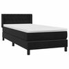 vidaXL Posteľn&yacute; r&aacute;m boxspring s matracom čierny 90x210 cm zamat