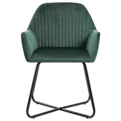 vidaXL Jedálenské stoličky 2 ks zelené zamatové