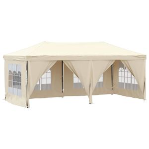 vidaXL Skladac&iacute; p&aacute;rty stan s bočn&yacute;mi stenami kr&eacute;mov&yacute; 3x6 m