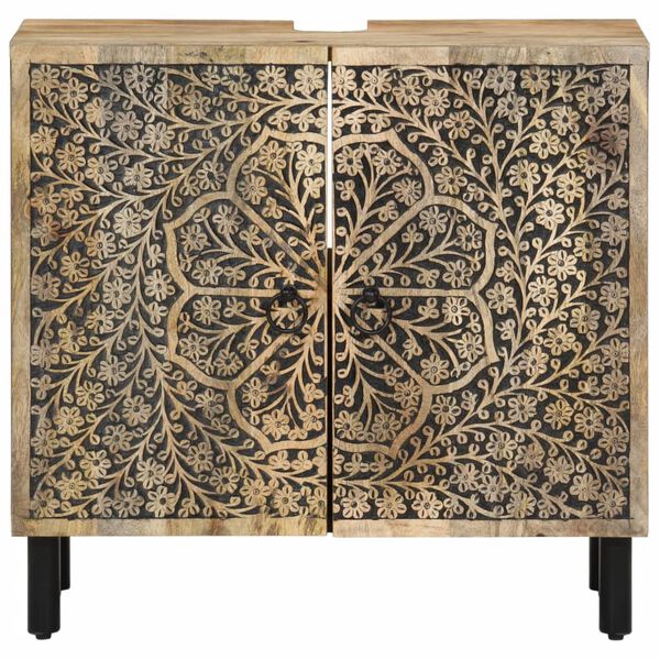 vidaXL 2-dielna s&uacute;prava k&uacute;peľňov&eacute;ho n&aacute;bytku mangovn&iacute;kov&eacute; drevo