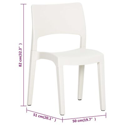 vidaXL Záhradné stoličky 2 ks biele polypropylén