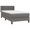 vidaXL Boxspring posteľ s matracom siv&aacute; 90x190 cm umel&aacute; koža