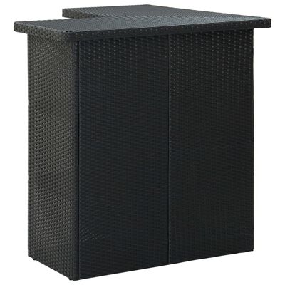 vidaXL Rohový barový stolík čierny 100x50x105 cm polyratanový