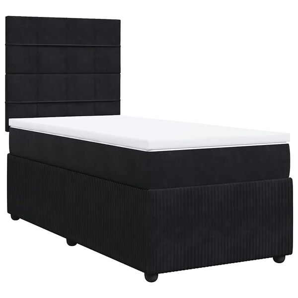 vidaXL Posteľn&yacute; r&aacute;m boxspring s matracom čierny 80x200 cm zamat