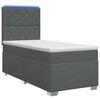 vidaXL Posteľ s boxspringom a matracom a LED Tmavosiv&aacute; 90 x 190 cm