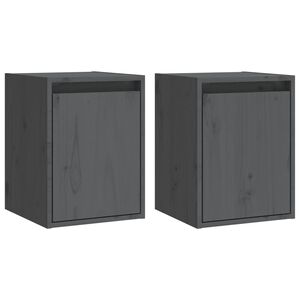 vidaXL N&aacute;stenn&eacute; skrinky 2 ks siv&eacute; 30x30x40 cm mas&iacute;vna borovica