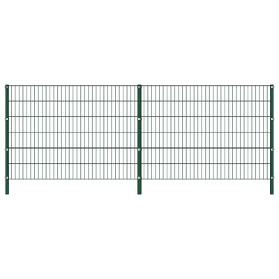 vidaXL Plotový panel so stĺpikmi, železo 3,4x1,2 m, zelený
