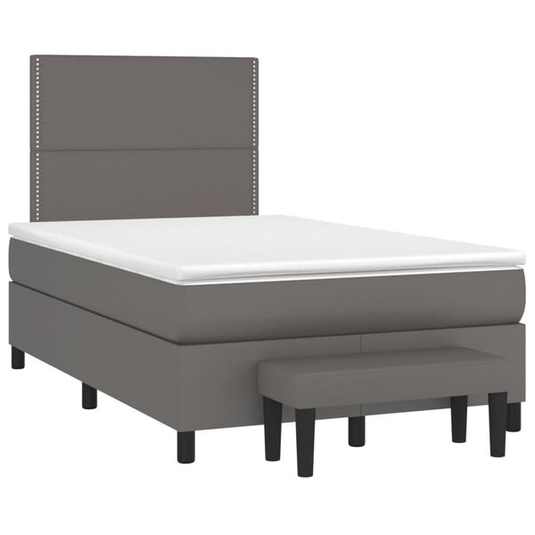 vidaXL Boxspring posteľ s matracom siv&aacute; 120x190 cm umel&aacute; koža