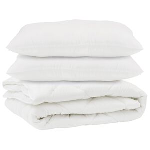vidaXL Papl&oacute;n s vank&uacute;&scaron;om 3 pcs Biela Mikrovl&aacute;kno