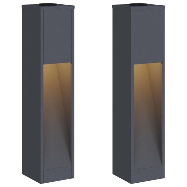 vidaXL Sol&aacute;rna LED chodn&iacute;kov&aacute; lampa 2 pcs Antracit