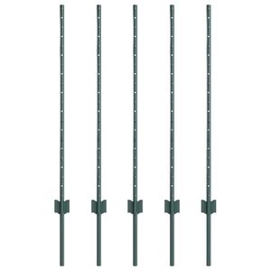 vidaXL Stĺp na plot. 5 pcs Zelen&aacute; 140 cm Oceľ