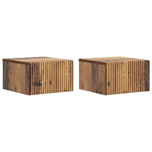 vidaXL N&aacute;stenn&aacute; nočn&aacute; skrinka 2 ks Star&eacute; drevo 33 x 34,5 x 20 cm