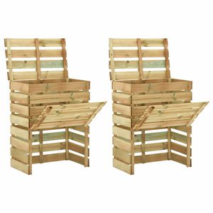 vidaXL Slatkov&yacute; z&aacute;hradn&yacute; kompost&eacute;r 2 pcs Zelen&aacute; 110 x 58 x 113 cm