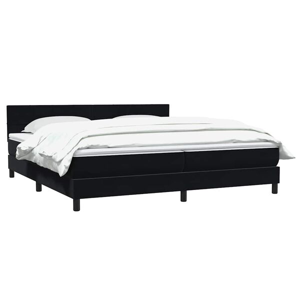 vidaXL Posteľný rám boxspring s matracom čierny 180x210 cm zamat