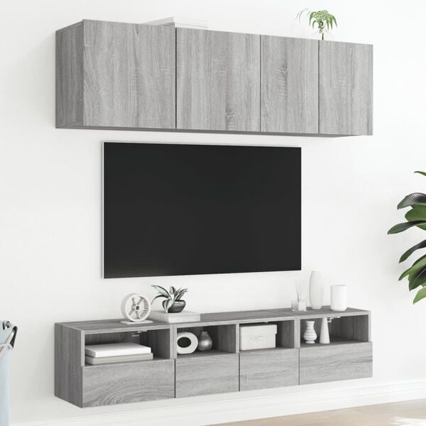 vidaXL TV n&aacute;stenn&eacute; skrinky 2ks siv&eacute; sonoma 40x30x30cm kompozitn&eacute; drevo