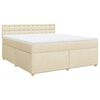 vidaXL Posteľný rám boxspring s matracom krémový 180x200 cm látka