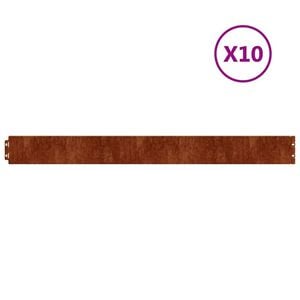 vidaXL Obrubn&iacute;k tr&aacute;vnika 10 pcs 10 x 103 cm Poveternostne odoln&aacute; oceľ