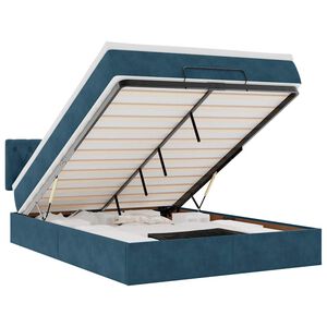 vidaXL Osmansk&aacute; posteľ s matracom Tmavomodr&aacute; 140x190cm Zamat