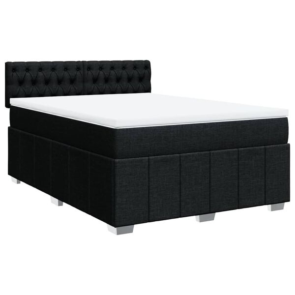 vidaXL Boxspring posteľ s matracom čierny 140x190 cm l&aacute;tka