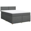 vidaXL Boxspring posteľ s matracom tmavosiv&aacute; 140x200 cm l&aacute;tka