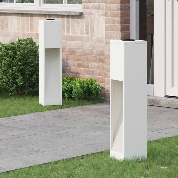 vidaXL Sol&aacute;rna LED chodn&iacute;kov&aacute; lampa 2 pcs Biela Studen&aacute; valcovan&aacute; oceľ