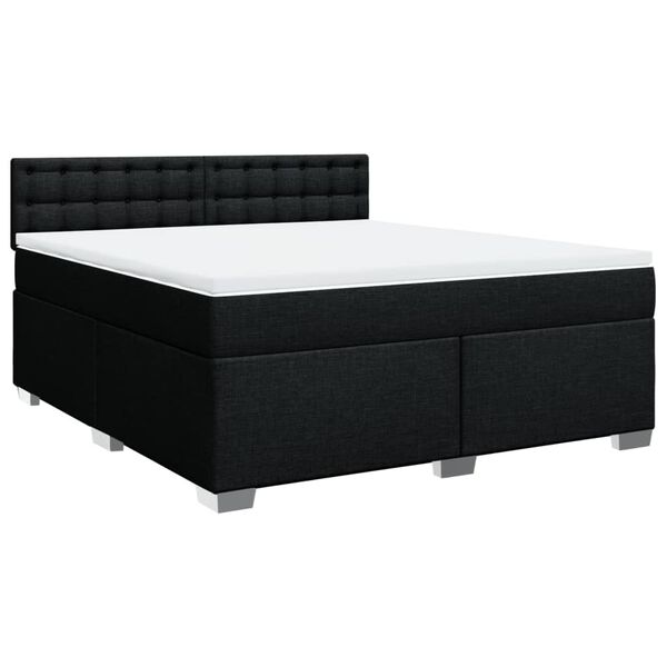 vidaXL Posteľn&yacute; r&aacute;m boxspring s matracom čierny 180x200 cm l&aacute;tka